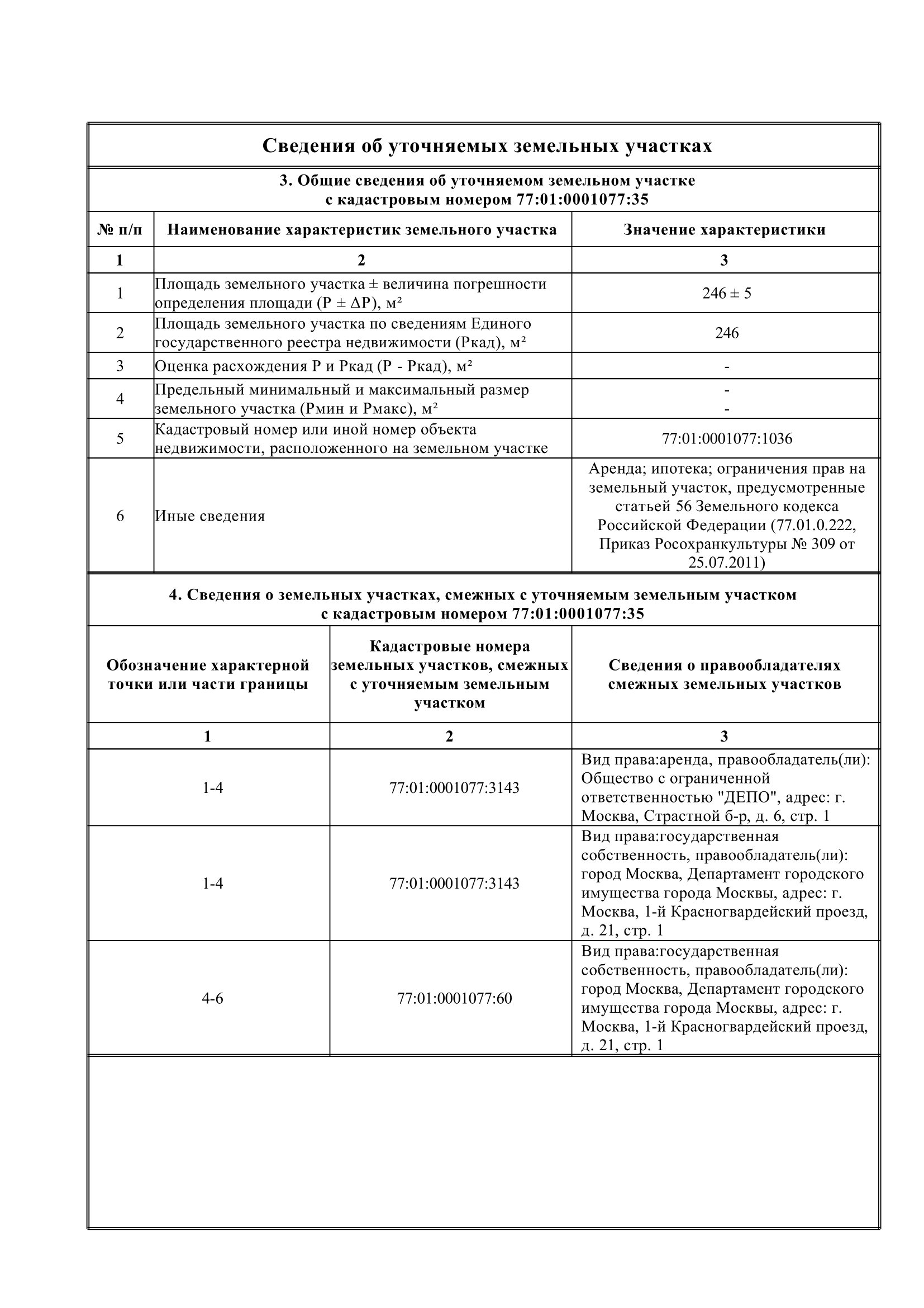  план (межевание) земельного участка  и Московской .